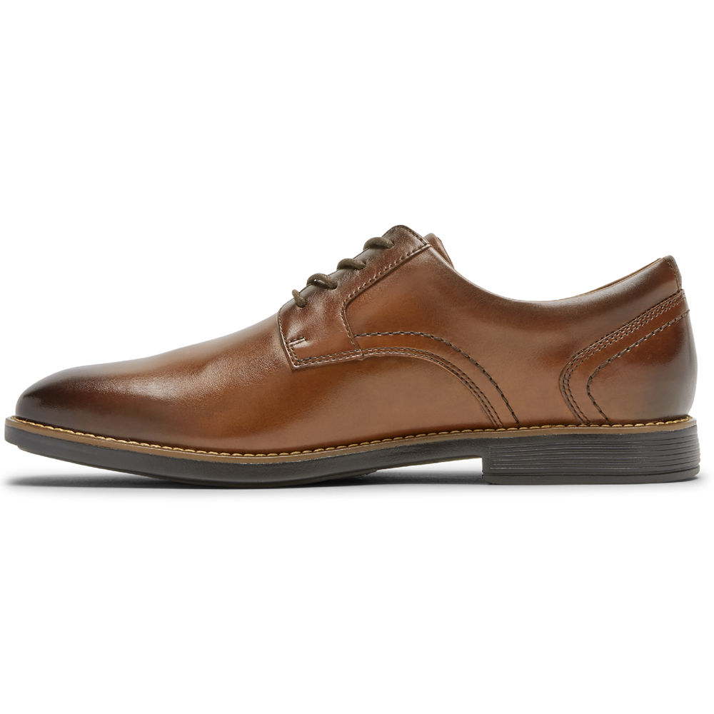 Rockport Singapore Mens Lace Up - Slayter Plain Toe Shoe Brown - KP9412380